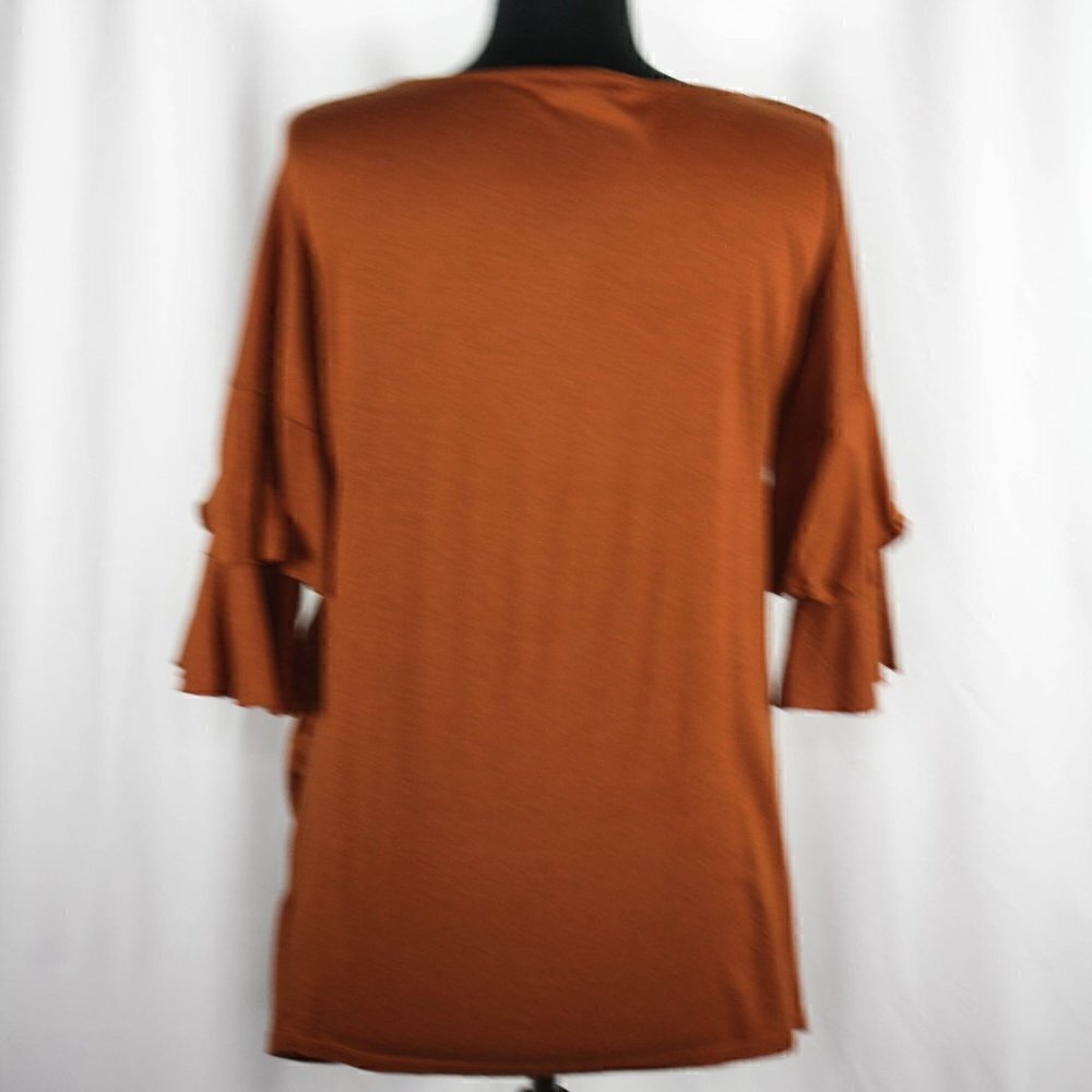 New Look Maternity Top Ruffle Sleeve Rust … - Picture 4 of 5